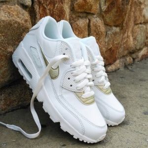 nike air max 90 white gold